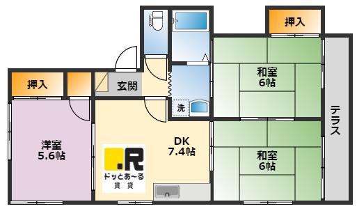 フレグランス野中(3DK/1階)の間取り写真