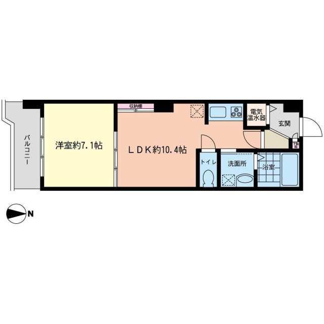 本郷真砂坂ハイツ(1LDK/2階)の間取り写真