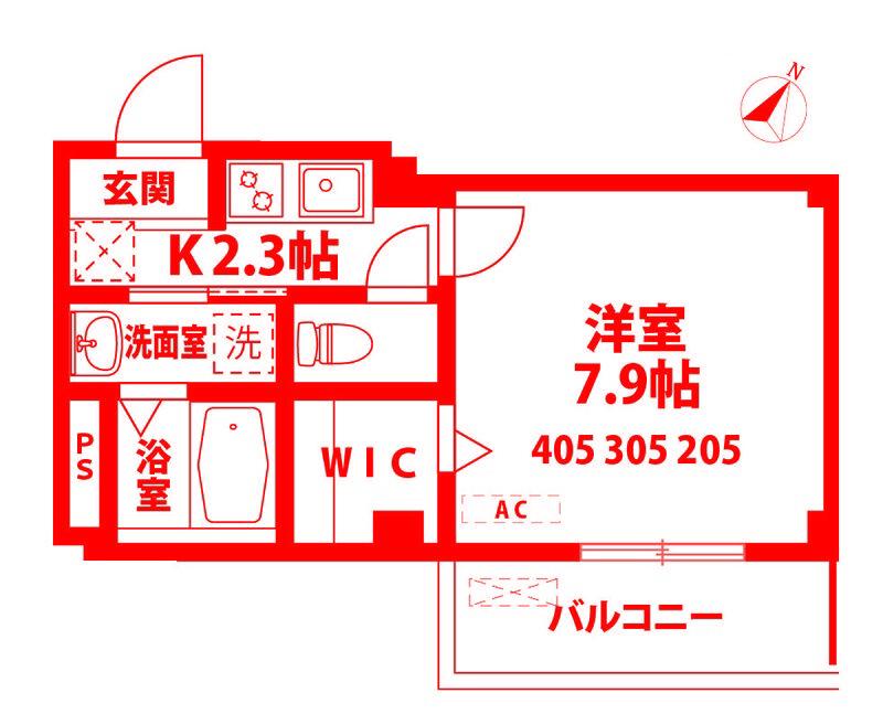 メルベージュ(1K/2階)の間取り写真