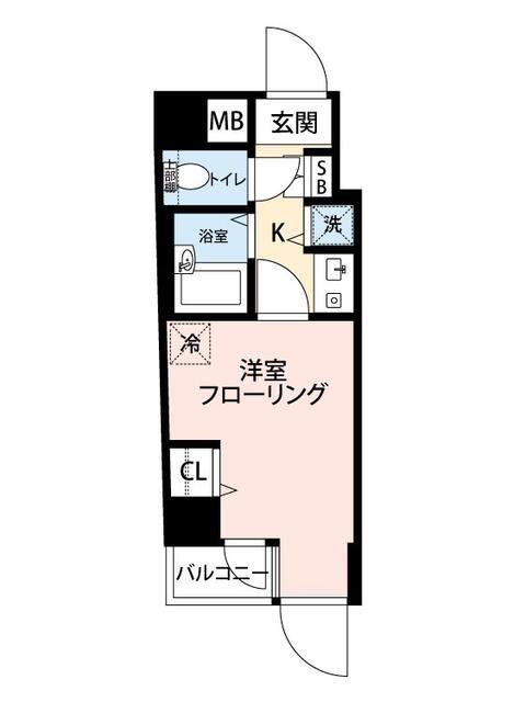 マイナビSTAY東麻布1丁目(1K/4階)の間取り写真