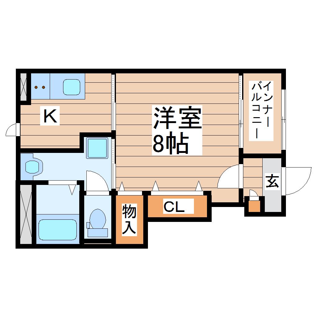D&MリーフII(1K/1階)の間取り写真