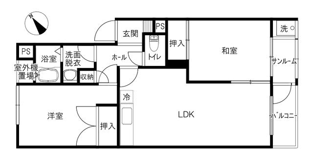 ジュエリア(2LDK/2階)の間取り写真