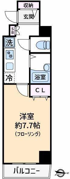 ヴェルステージ吾妻橋(1K/7階)の間取り写真