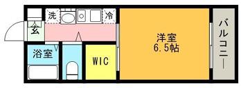 FLAT福井A棟(1K/1階)の間取り写真