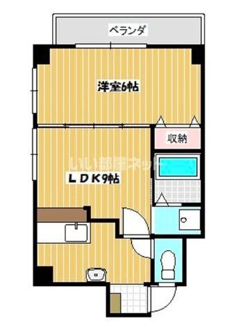 レジデンシア若狭(1DK/2階)の間取り写真