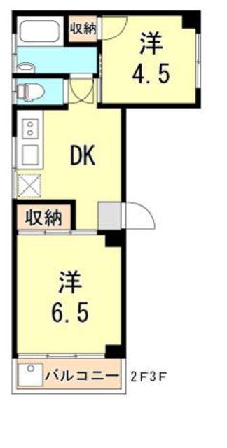 BLANCUBE大塚(2DK/3階)の間取り写真