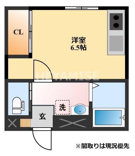 トレス船越(ワンルーム/3階)の間取り写真