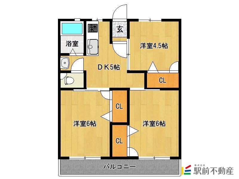 組坂ビルNO.8(3DK/4階)の間取り写真