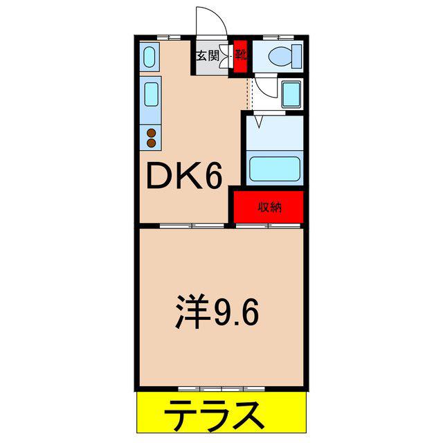 グリーンハイツいくら(1DK/1階)の間取り写真