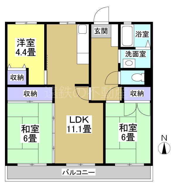 AAI高尾(3LDK/2階)の間取り写真