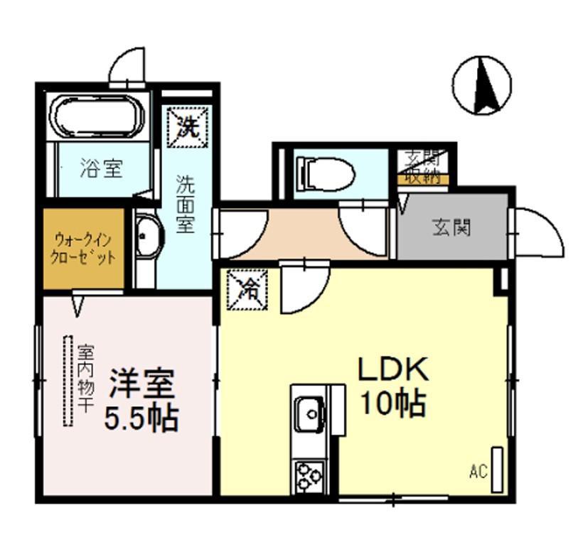 メゾンN 京都三十三間堂(1LDK/1階)の間取り写真