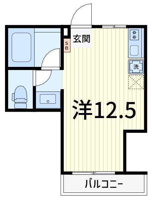 白岩ビル(ワンルーム/5階)の間取り写真