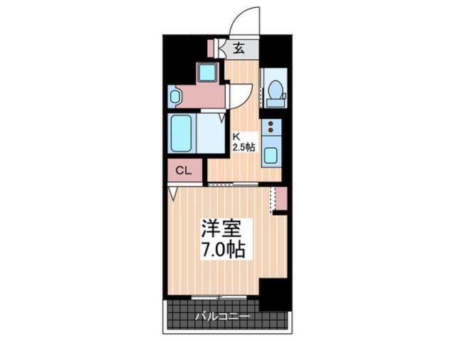 REGION(1K/7階)の間取り写真