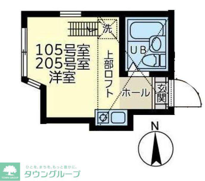 ユナイト小田栄ステルスアンポート(ワンルーム/1階)の間取り写真