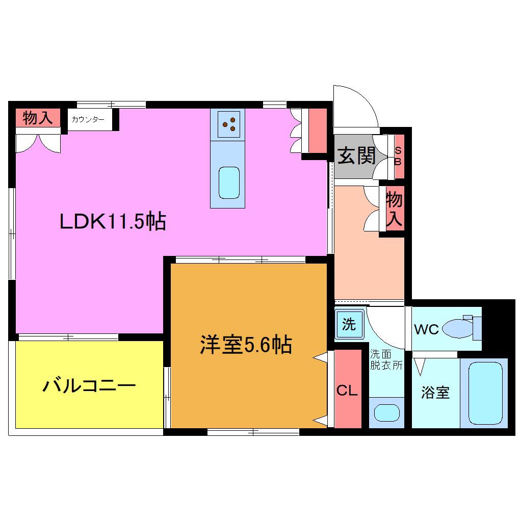 JR京葉線 新浦安駅 徒歩18分 2階建 築4年(1LDK/1階)の間取り写真