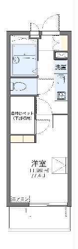 レオパレスYAHAGI I(1K/1階)の間取り写真