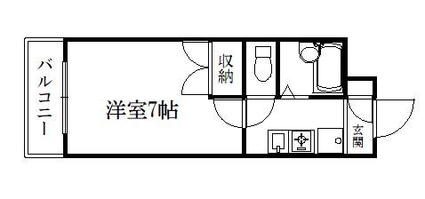 メゾンハウスIII(1K/1階)の間取り写真