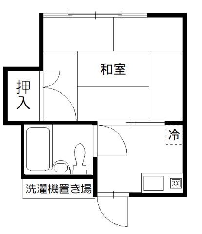 KURA(1K/2階)の間取り写真
