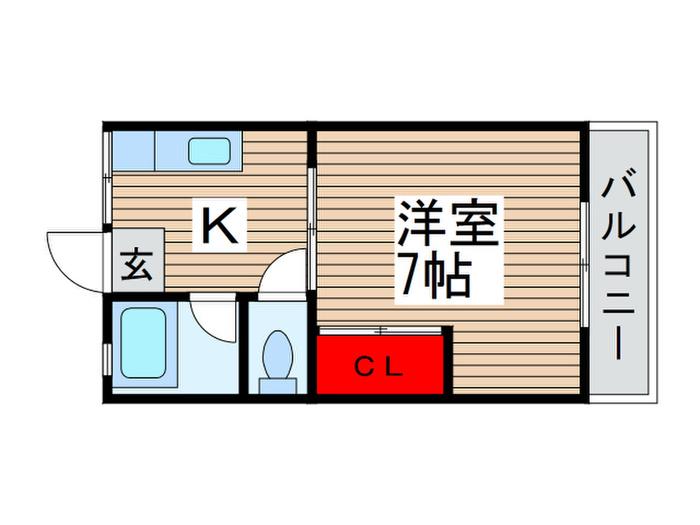 コーポあらくA棟(1K/2階)の間取り写真
