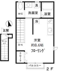 CASAPICCOLINA(ワンルーム/2階)の間取り写真