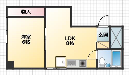 775番海老園(1LDK/4階)の間取り写真