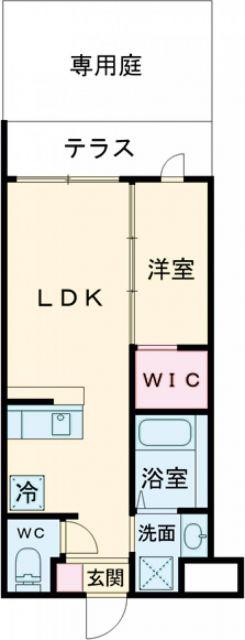 リアコート千里丘2ノース(1LDK/1階)の間取り写真