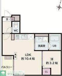 JACK TSUTSUMII(1LDK/2階)の間取り写真