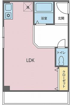 ラ・エスペランスII(1K/4階)の間取り写真