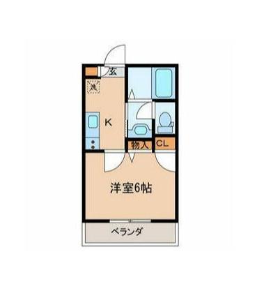 スターライトパレスV(1K/2階)の間取り写真