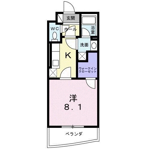 シンシア(1K/1階)の間取り写真