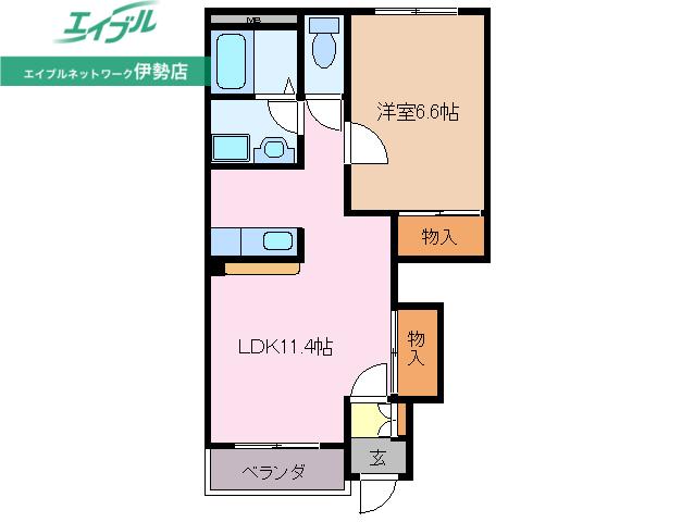 ルミナスガーデン(1LDK/1階)の間取り写真