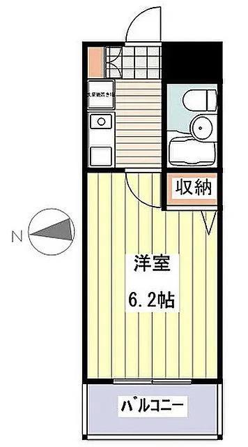 プラティーク上北沢(1K/1階)の間取り写真