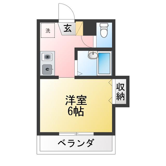 サンバース日吉(1K/2階)の間取り写真