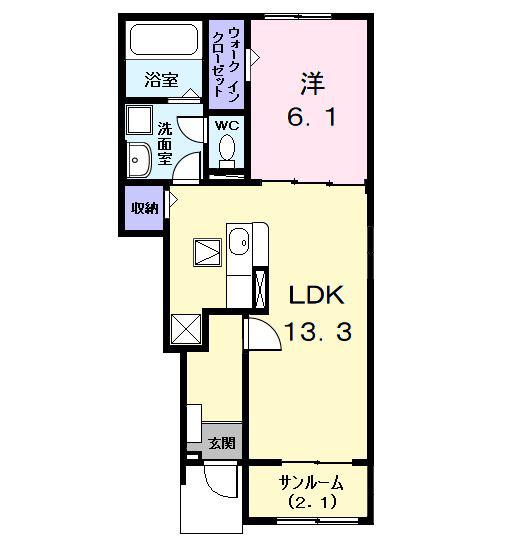 サンクチュアリ(1LDK/1階)の間取り写真