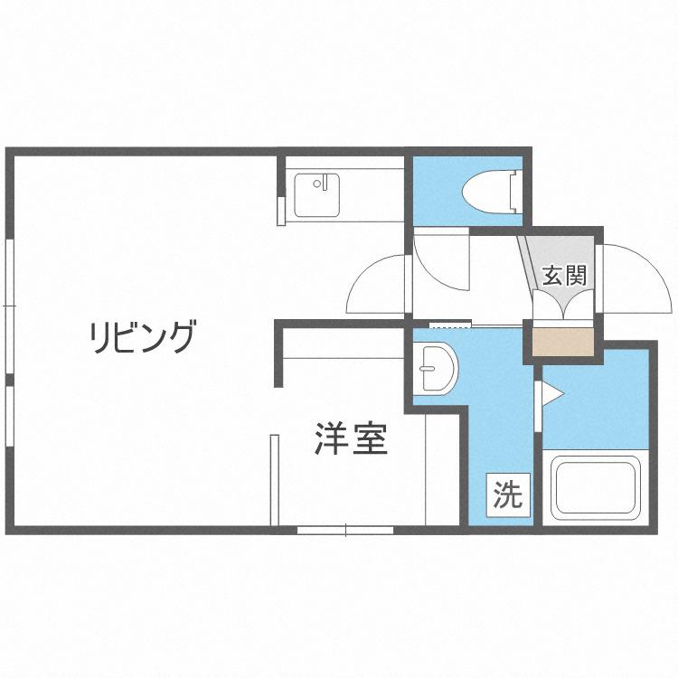 HS414(1DK/4階)の間取り写真