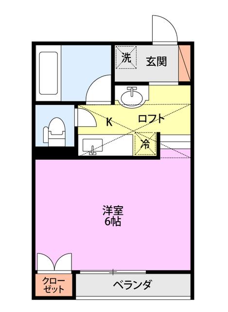 SAJA-90B棟(1K/1階)の間取り写真