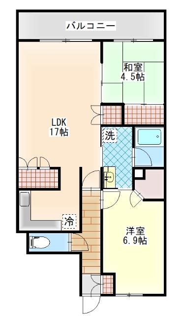 ダイアパレスけやき通(2LDK/6階)の間取り写真