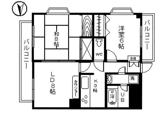 シェラ目白台豊坂(2LDK/3階)の間取り写真