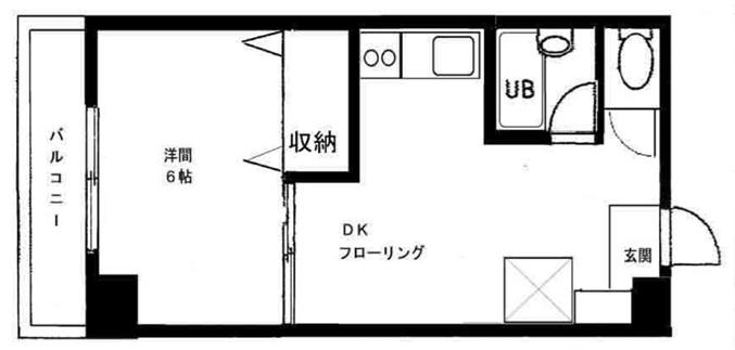 秀和マンション(1DK/3階)の間取り写真