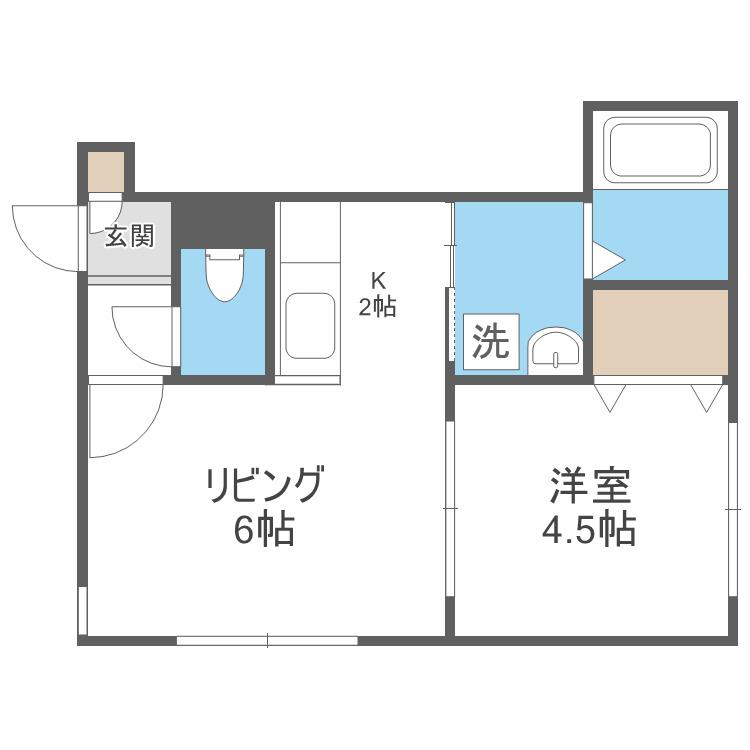プログレス元町(1LDK/3階)の間取り写真