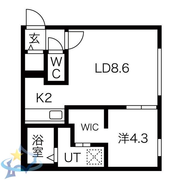 PROSPERITA(1LDK/3階)の間取り写真