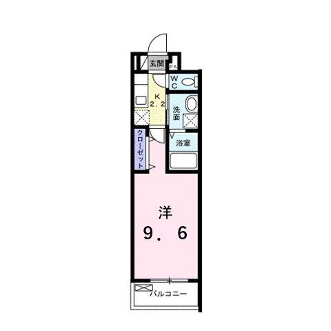 M.コンテチェスト(1K/2階)の間取り写真