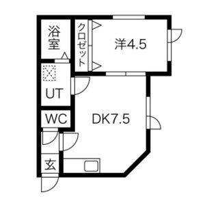 アークコート北27(1LDK/1階)の間取り写真