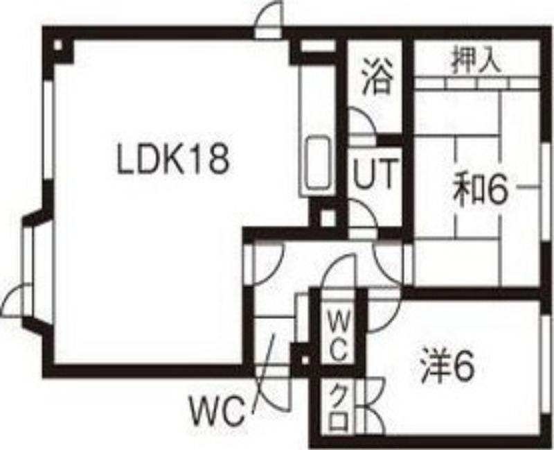 グロワール22(2LDK/1階)の間取り写真