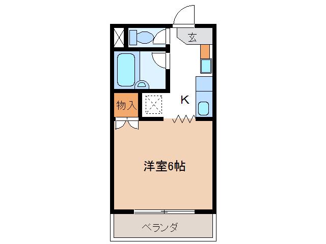 SKY VILLAGE(1K/2階)の間取り写真