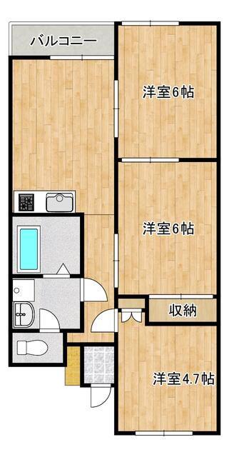 石井マンション(3DK/1階)の間取り写真