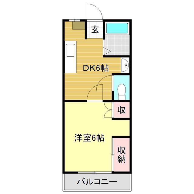バンビーリオ(1DK/4階)の間取り写真