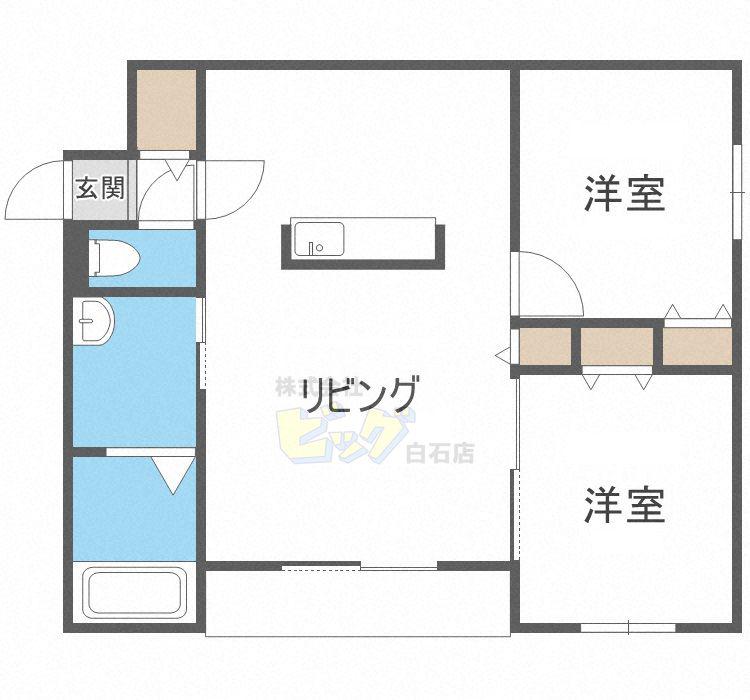 プライムタイム(2LDK/1階)の間取り写真