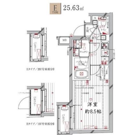 REGALIZ洗足池(1K/2階)の間取り写真