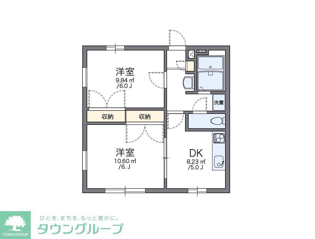レオパレスOISO(2DK/1階)の間取り写真